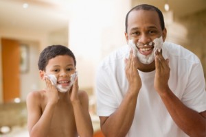 FatherSonShaving